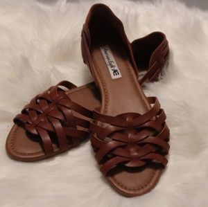 American Eagle Brown Peep Toe Sandal